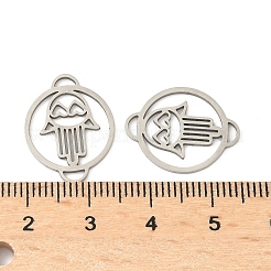 201 Stainless Steel Laser Cut Ring with Hamsa Hand Links&nbsp;STAS-P428-09P
