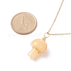 Natural & Synthetic Mixed Stone Mushroom Pendant Necklaces&nbsp;NJEW-JN03967