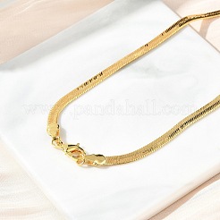 Brass Flat Snake Chain Necklaces&nbsp;NJEW-A042-02G-01