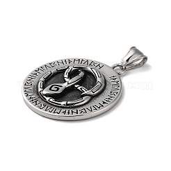 Viking Runes 304 Stainless Steel Pendants&nbsp;STAS-D014-10AS