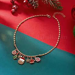 Alloy Enamel with Rhinestone Pendant Bib Necklaces&nbsp;FS-WGEB151-01