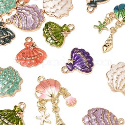 16Pcs 9 Styles Alloy Enamel Pendants&nbsp;ENAM-FP0002-66