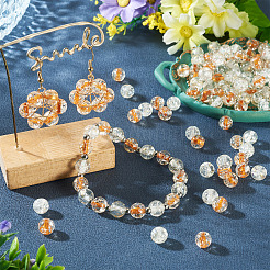 100Pcs Crackle Transparent Glass Beads Strands&nbsp;GLAA-TA0004-11A