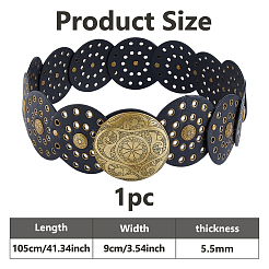 Vintage Imitation Leather Disc Chain Belts&nbsp;AJEW-WH0696-051B