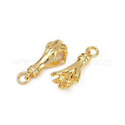 Brass Micro Pave Cubic Zirconia Pendants&nbsp;KK-C093-01E-G