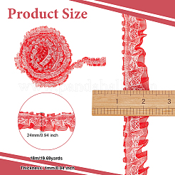 Double Layer Pleated Polyester Lace Trim&nbsp;OCOR-WH0079-37