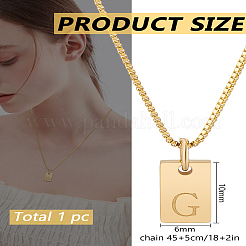 1Pc Stainless Steel Letter Rectangle Pendant Necklaces&nbsp;NJEW-LP0001-34G-G