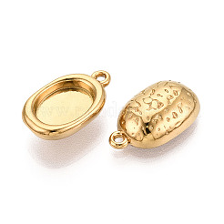 304 Stainless Steel Pendant Cabochon Settings&nbsp;STAS-N114-46B-G