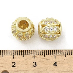 Rack Plating Brass Micro Pave Cubic Zirconia European Beads&nbsp;KK-F866-08G
