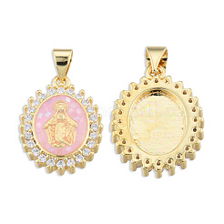 Brass Micro Pave Clear Cubic Zirconia Pendants&nbsp;KK-N227-96