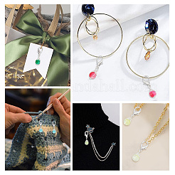 100Pcs Crackle Glass Beads Pendant Decorations&nbsp;HJEW-PH0001-54