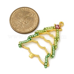 3Pcs 3 Styles Christmas Theme Glass Seed Beaded Pendants&nbsp;PALLOY-MZ00809