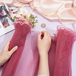 4M Polyester Pleated Lace Trim&nbsp;OCOR-WH0088-24C