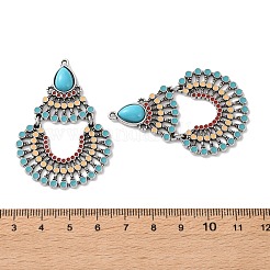 Bohemia Tibetan Style Alloy & Enamel & Synthetic Turquoise Big Pendants&nbsp;FIND-T074-08AS