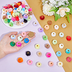 128Pcs 32 Colors Imitation Rabbit Hair European Beads&nbsp;FIND-PH0027-66