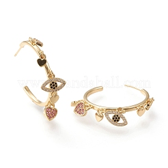 Brass Micro Pave Cubic Zirconia Stud Earrings&nbsp;EJEW-I251-01G