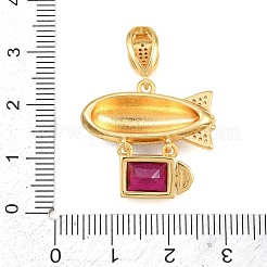Brass Micro Pave Cubic Zirconia Pendants&nbsp;CU-CBAB3AD-05G-03