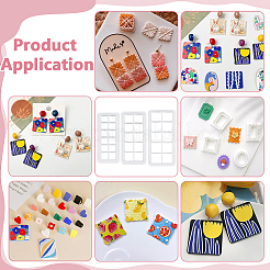 6Pcs 3 Sizes Square Plastic Polymer Clay Cutters Sets&nbsp;CELT-UN0001-05