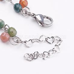 Natural Indian Agate Lariat Necklaces&nbsp;NJEW-JN01961-01