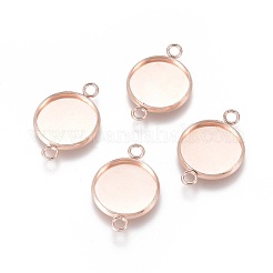 201 Stainless Steel Cabochon Connector Settings&nbsp;STAS-F191-15RG-F