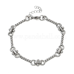 304 Stainless Steel Twited Rope Link Chain Bracelets for Women&nbsp;BJEW-A160-06P