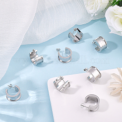 4 Pairs Stainless Steel Round Stud Earring Findings&nbsp;STAS-BBC0011-02