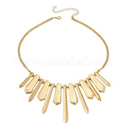 Alloy Spilked Spiked Fan Pendant Bib Necklaces for Women&nbsp;WG621B7-01