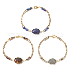 3Pcs Natural & Synthetic Gemstone Beads Multi-strand Bracelets&nbsp;BJEW-JB12122