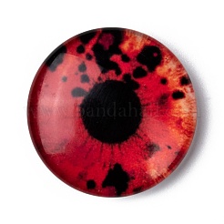 Dragon Eye Half Round/Dome Printed Glass Cabochons&nbsp;GGLA-A002-25mm-AB