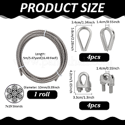 4Pcs 304 Stainless Steel Wire Rope Cable Clip Clamp&nbsp;STAS-PH0007-69