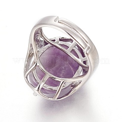 Adjustable Natural & Synthetic Mixed Stone Rings&nbsp;RJEW-O033-G-1