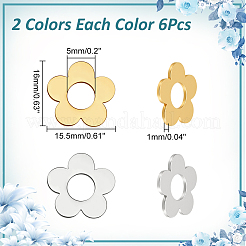 12Pcs 2 Colors Stainless Steel Pendants&nbsp;STAS-WR0001-45