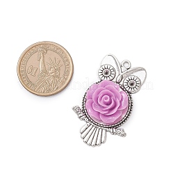 Tibetan Style Alloy Owl Pendant Rhinestone Settings&nbsp;PALLOY-JF04592