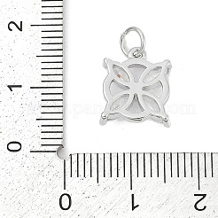 Brass Micro Pave Clear Cubic Zirconia Charms&nbsp;KK-G522-37P