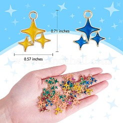 90Pcs 6 Styles Alloy Enamel Pendants&nbsp;JX583A