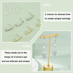 16Pcs 2 Colors Brass Stud Earring Findings&nbsp;FIND-BC0005-26
