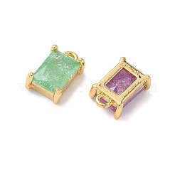 Brass Crushed Ice Cut Cubic Zirconia Pendants&nbsp;KK-D024-25G
