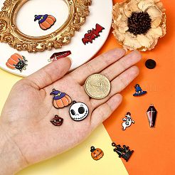 24Pcs 12 Style Halloween Theme Alloy Enamel Pendants&nbsp;ENAM-SZ0002-73