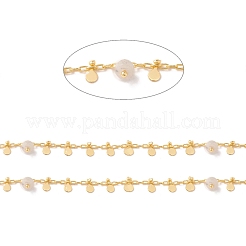 Natural White Labradorite Column Beaded Chains&nbsp;CHC-K012-01G-09