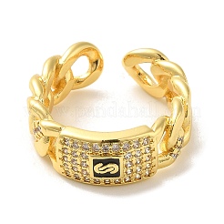 Brass Micro Pave Cubic Zirconia Rings&nbsp;RJEW-R145-03G