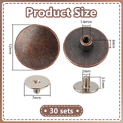 30 Sets Alloy Screw Buttons&nbsp;DIY-OC0013-64