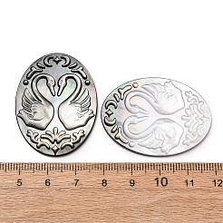 Natural Black Lip Shell Carved Cabochons&nbsp;SHEL-G024-04