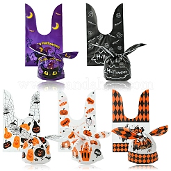 50Pcs 5 Styles Rabbit Shaped Halloween Candy Plastic Bags&nbsp;ABAG-FS0001-08A