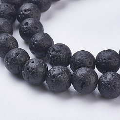 Natural Lava Rock Beads Strands&nbsp;G-J346-37-8mm