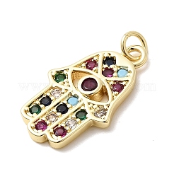 Brass Micro Pave Cubic Zirconia Pendants&nbsp;KK-H529-34G