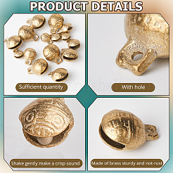 30Pcs 3 Styles Brass Bell Pendants&nbsp;KKB-CN0001-01