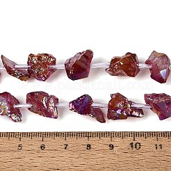 Dyed Electroplate Raw Rough Natural Amethyst Beads Strands&nbsp;G-Q610-05C