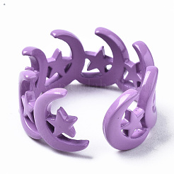 Spray Painted Brass Cuff Rings&nbsp;RJEW-S044-149