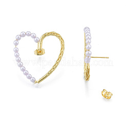 Heart Brass Stud Earring for Women&nbsp;EJEW-N011-103