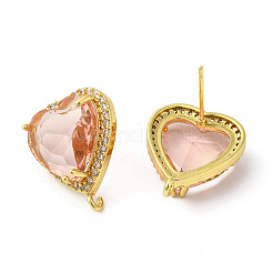 Rack Plating Brass Rhinestone Stud Earring Finding&nbsp;KK-C023-03